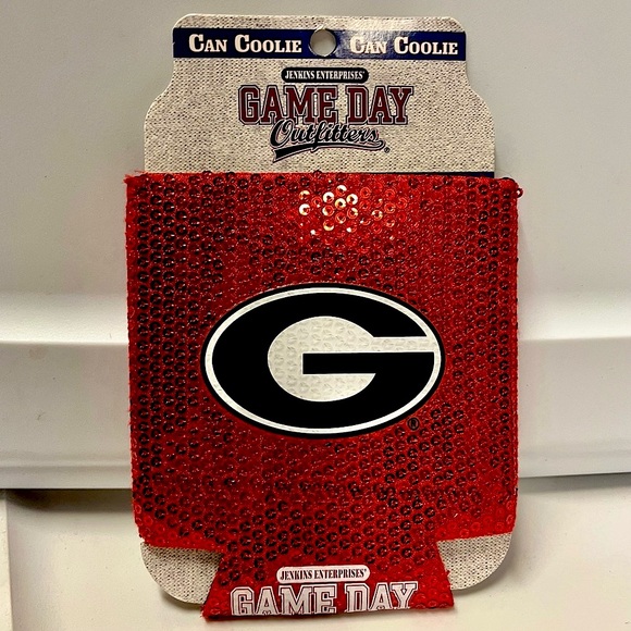 NCAA Dining Nwt Uga Bulldogs Logo With Red Sequins Koozie Drink Holder Poshmark